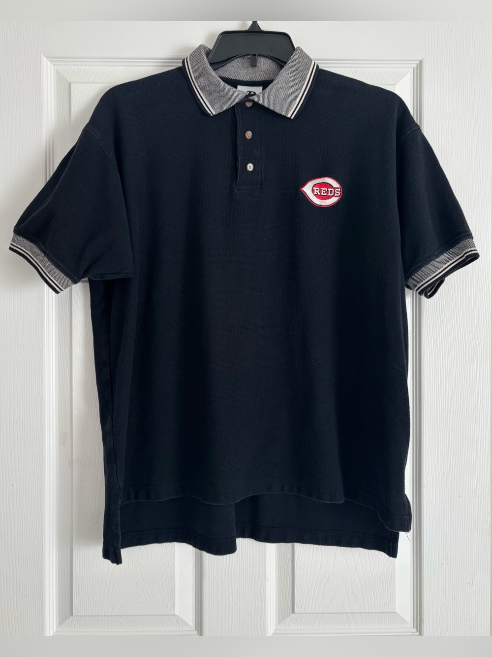 Vintage Dynasty Cincinnati Reds Black/Gray Polo Shirt Sz Large